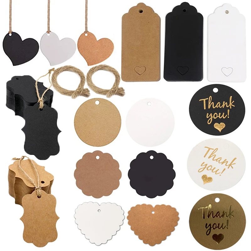 100 шт. ярлыки для одежды из крафт-бумаги | Дом и сад