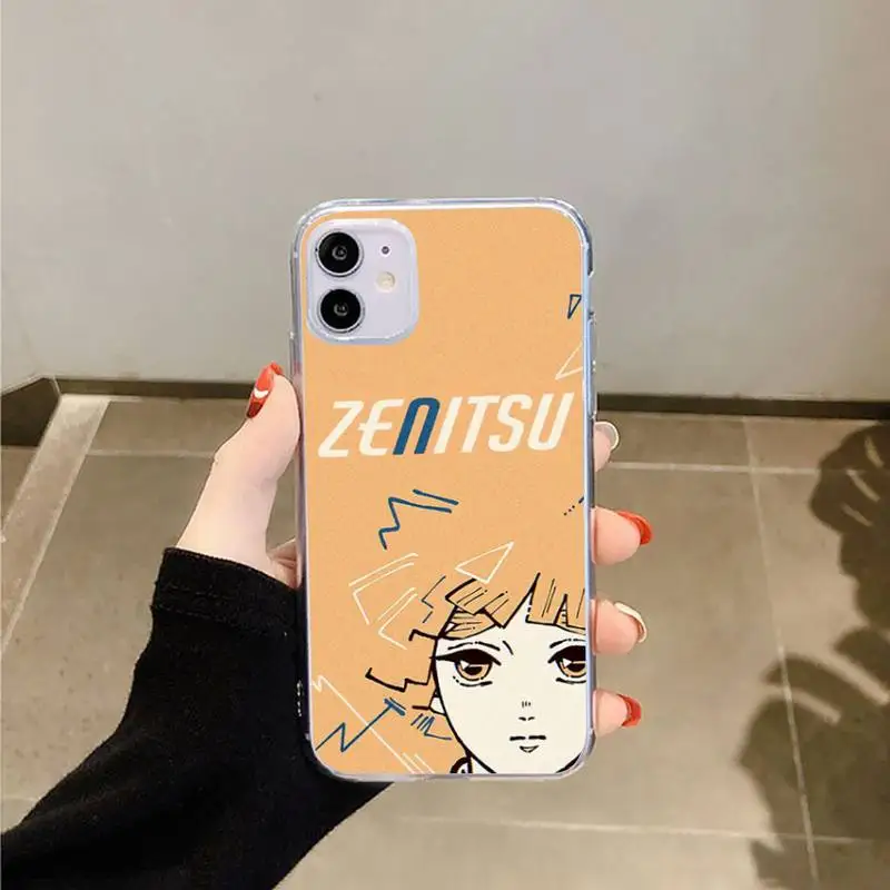 

Japan Anime Kimetsu no Yaiba Phone Case Transparent for iPhone 6 7 8 11 12 s mini pro X XS XR MAX Plus