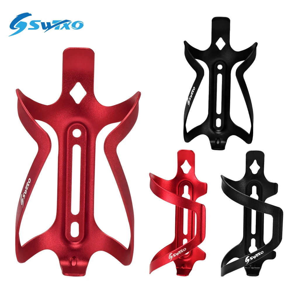 

2pcs SWTXO Bicycle Water Bottle Holders with Screws Ultralight Aluminum Alloy Mountain Road Bike Water Bottle Cages Red Black