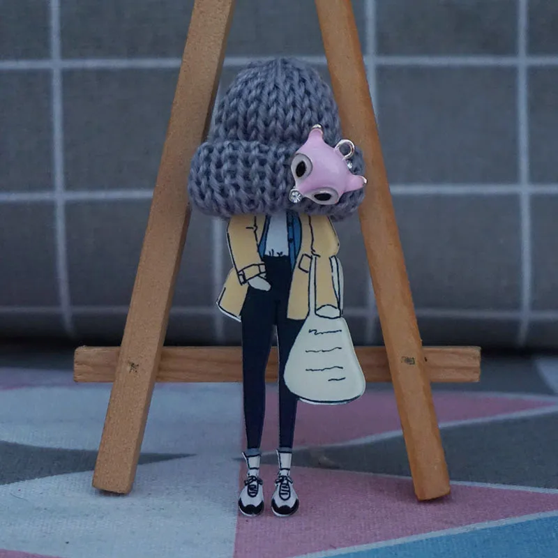 

Painting cartoon badges for Clothing Acrylic Badges Kawaii Icons on The Backpack Pin fox Brooch Badge