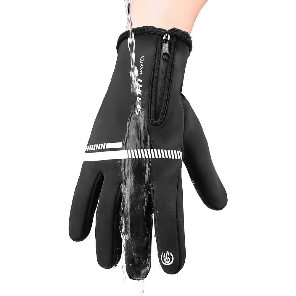 

Winter Bike Gloves Men Women Touchscreen Bicycle Gloves Waterproof Sports Gloves with Warm Lining