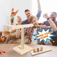 new party toys leisure industrial style bar drink shop handmade wooden ring toss hooks fast paced interactive game for bars home