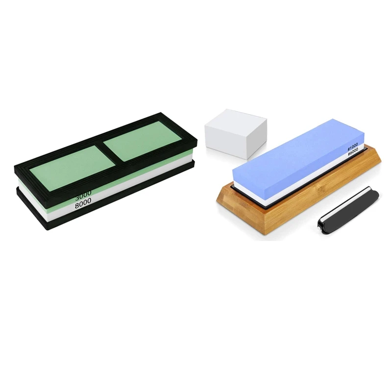 

1 Set Grit Knife Sharpening Stone,With Holder & 1 Set Grits Two Sides Professional Whetstone Knife Sharpener