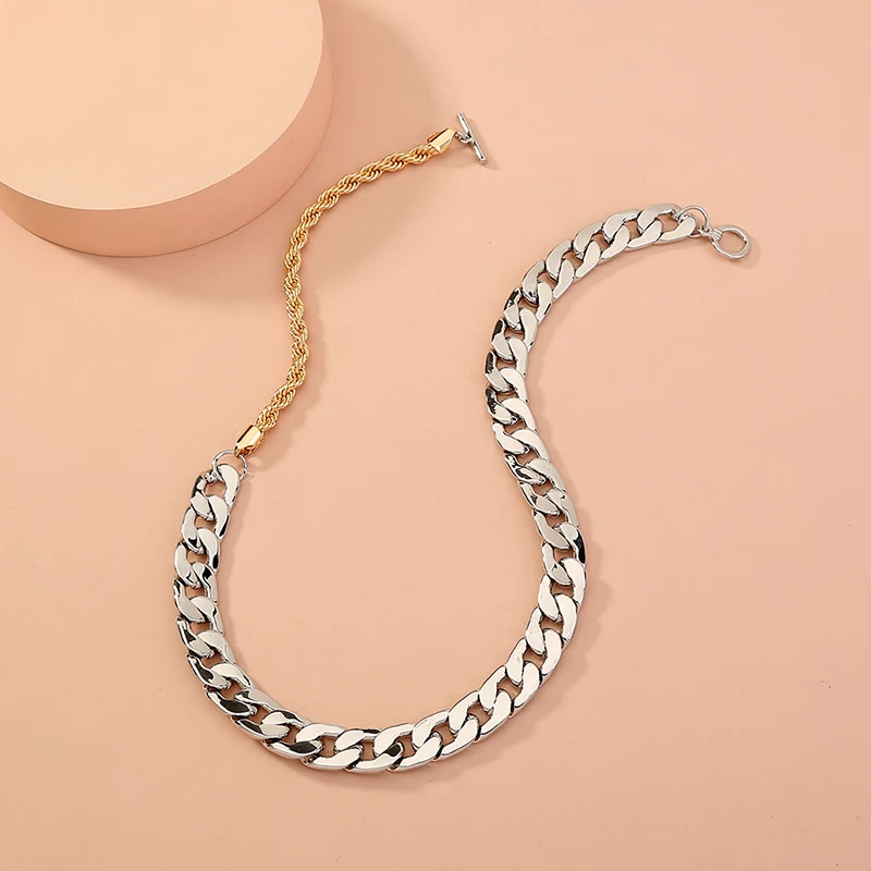 Ожерелье SRCOI из плотной кубинской цепи плетеная веревочная цепочка в стиле