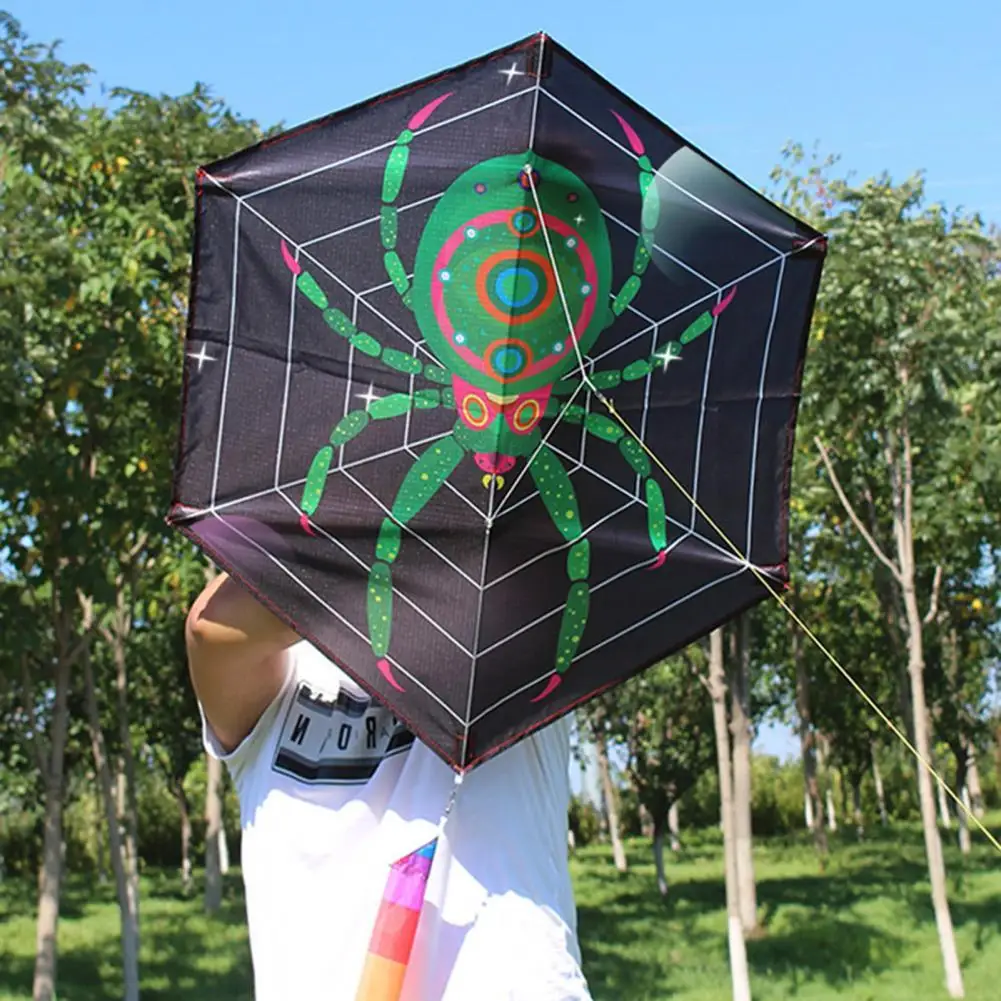 

Kite Toy Exquisite No-Odor Spider-Print Windproof Cartoon Creative Kite Toy Handmade Kite for Park