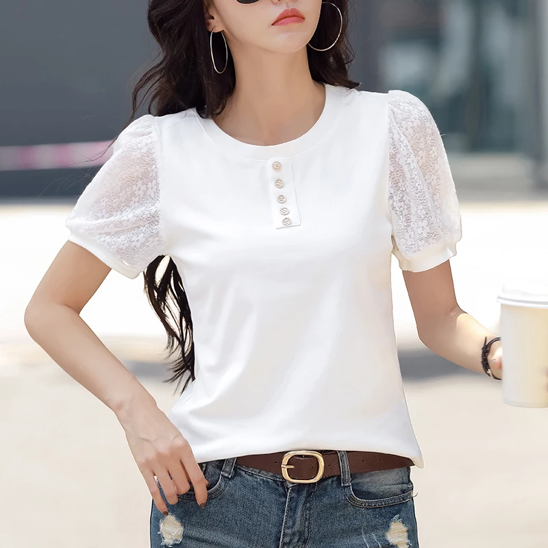 

BOBOKATEER Ladies Tops For Women Summer Clothes Short Sleeve Woman Tshirts Cotton Camisetas De Mujer Plus Size Tee Shirt Femme