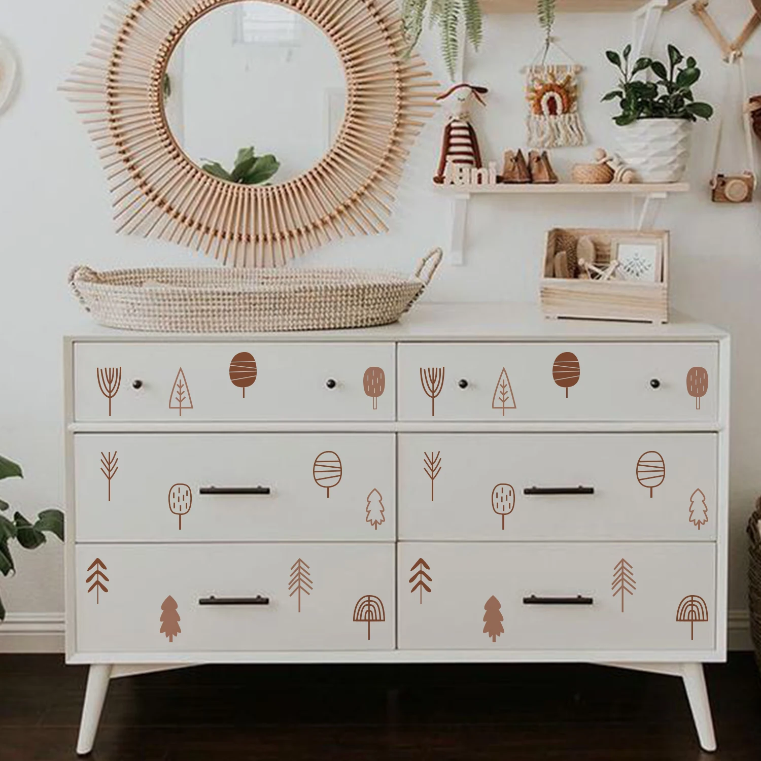 Декор в скандинавском стиле Ins Бохо деревья леса мультяшное дерево настенные