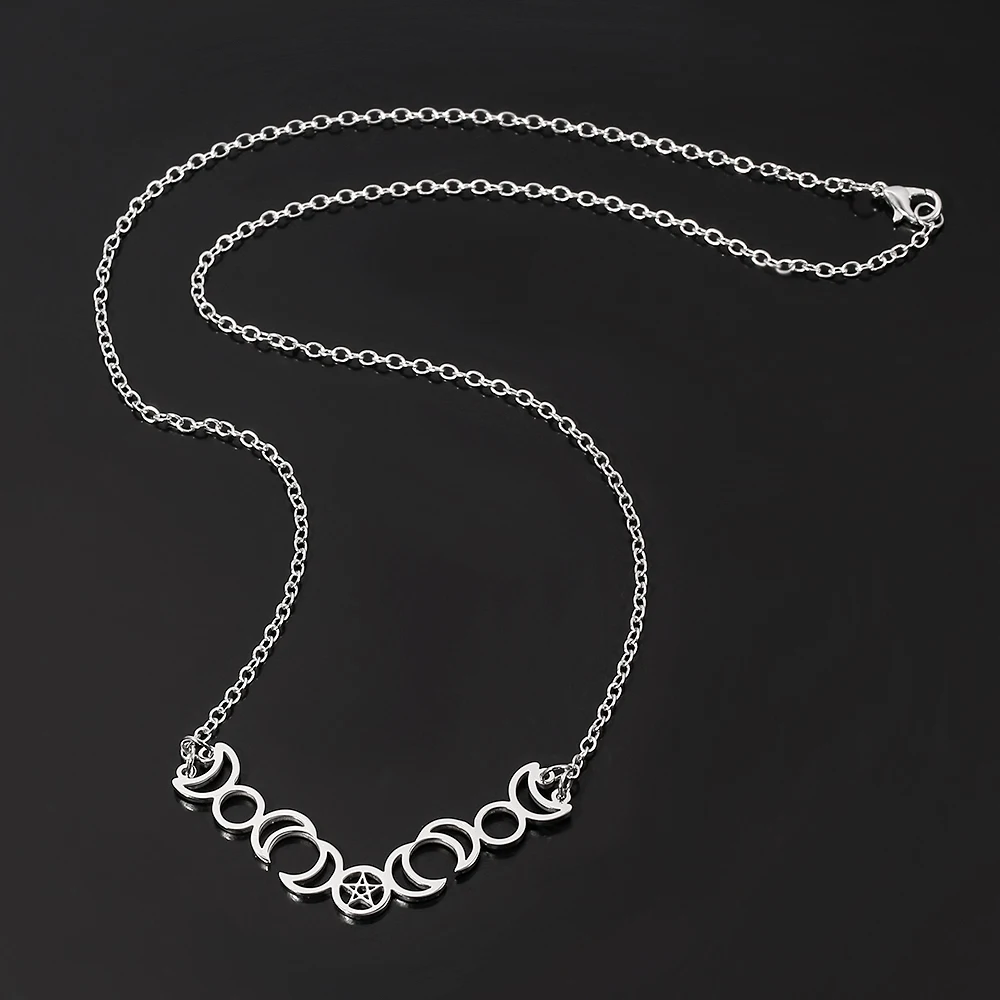 Пентаграмма из нержавеющей стали цепочка ожерелье пентаграмма Солнце ожерелья с