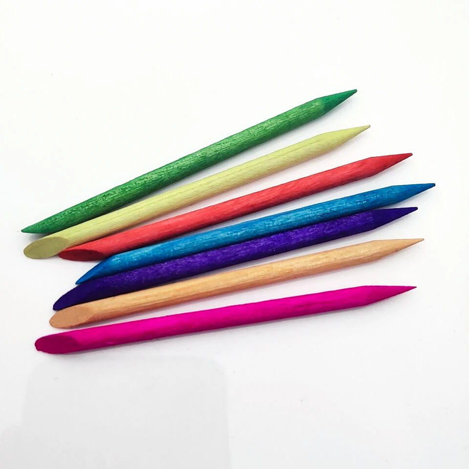 

50pcsX75mm Colorful Nail Art Design Orange Wood Stick Cuticle Pusher Remover Manicure Care Cleaner Dead Skin Care