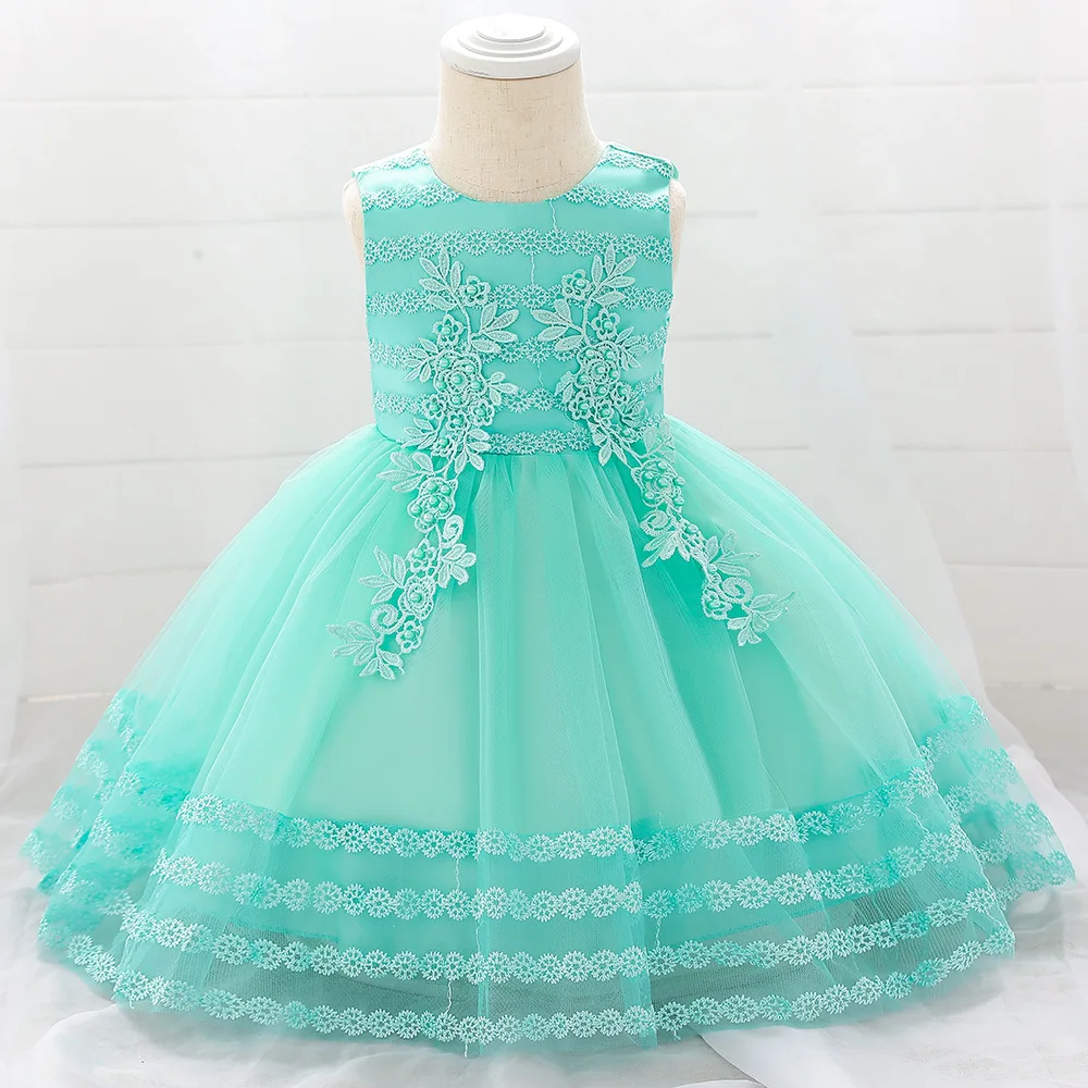 

Lace Sleeveless Flower Girl Dress For Weddings Sleeveless Appliques Kids First Communion Lovely Girl Pageant Formal Dresses