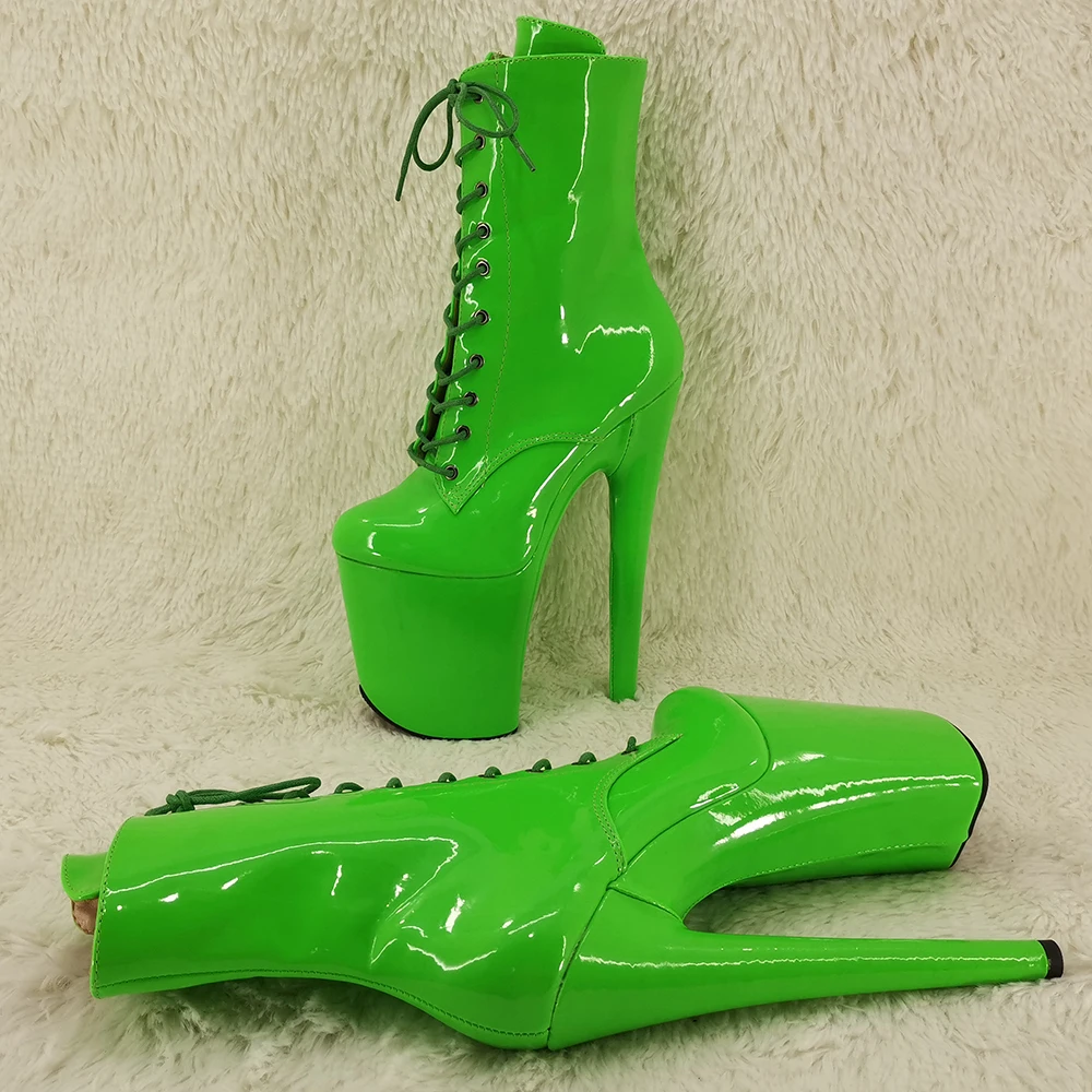 

Leecabe 20CM/8inches cross-lace upper, sexy ankle boots for party and banquet, High Heel platform Pole Dance boot