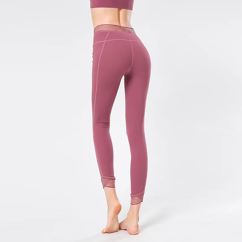 Женские штаны для йоги с высокой талией леггинсы тренажерного зала эластичные