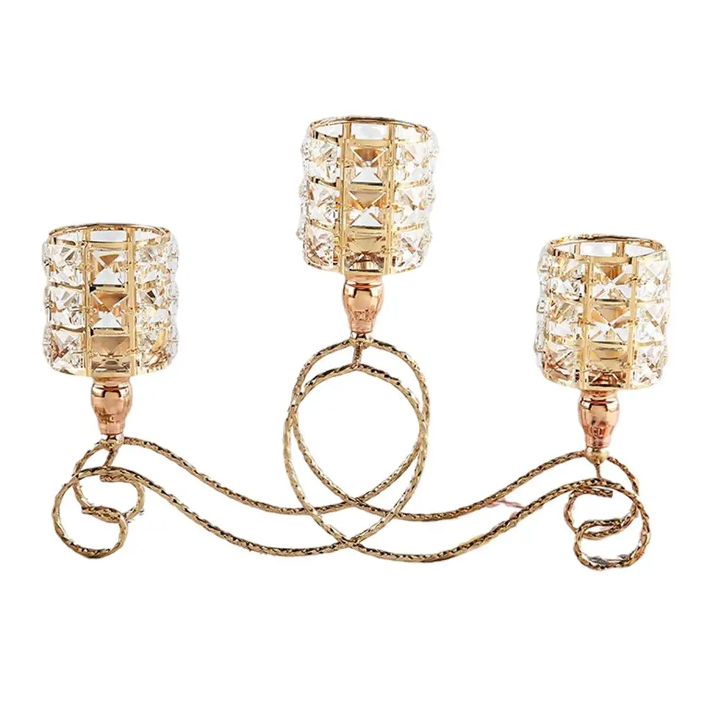

Crystal Candle Holder Table Centerpiece Ornaments Candelabra for Event