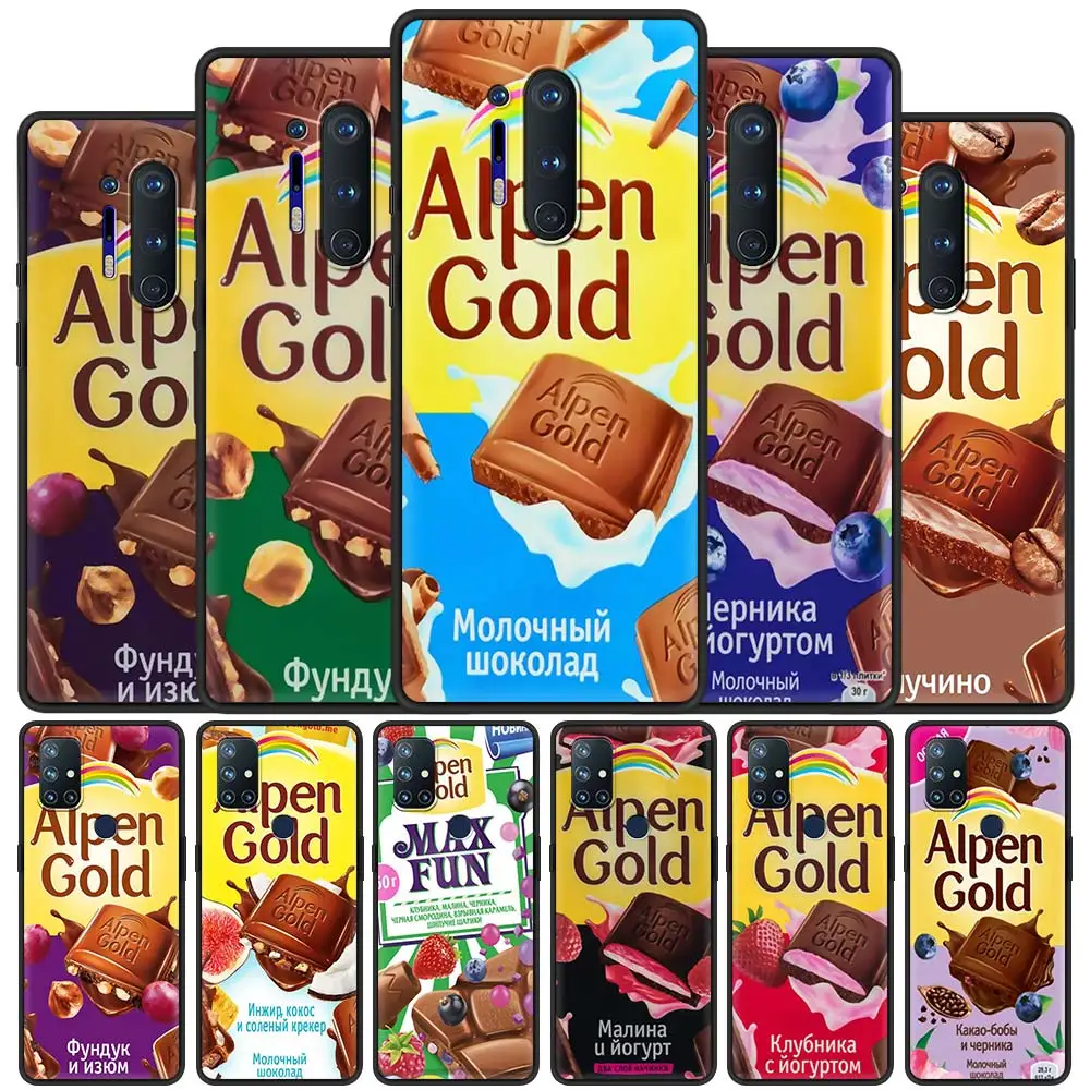 

For OnePlus 8 Nord 7Pro Case For One Plus Z N10 5G 8T 7 Pro n100 7T 6T Full Protection Soft Phone Cover Chocolate Food RU Shell