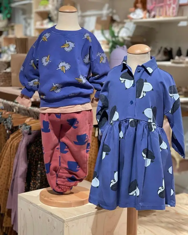 Pre-sale Kids Girls Dresses bobo 2021 Autumn Winter Baby Children Flowers Printed Long-sleeved Fashion Long Dress Princess | Детская