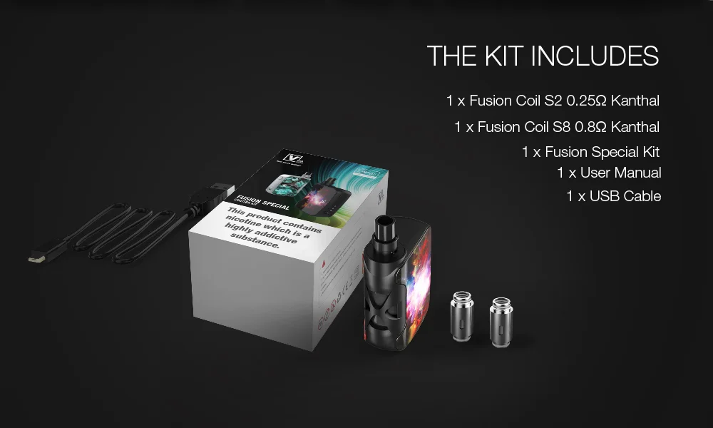 [12,12 с горячей продажей Vaptio Fusion SP/3,8 vape электронная сигарета, набор, все-в-одном 30/40/50 Вт 1500 мА/ч, 2,0 мл 0.25ohm крутящийся испаритель