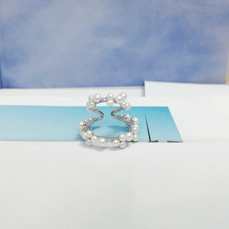 

Pearl earclip single 925 pure silver micro inlaid zircon exquisite fashion elegant high-end women's no ear hole