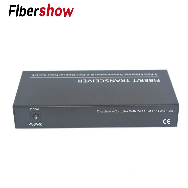 Гигабитный Ethernet коммутатор волоконно оптический медиаконвертер 4 RJ45 2 UTP 10/100/1000 м