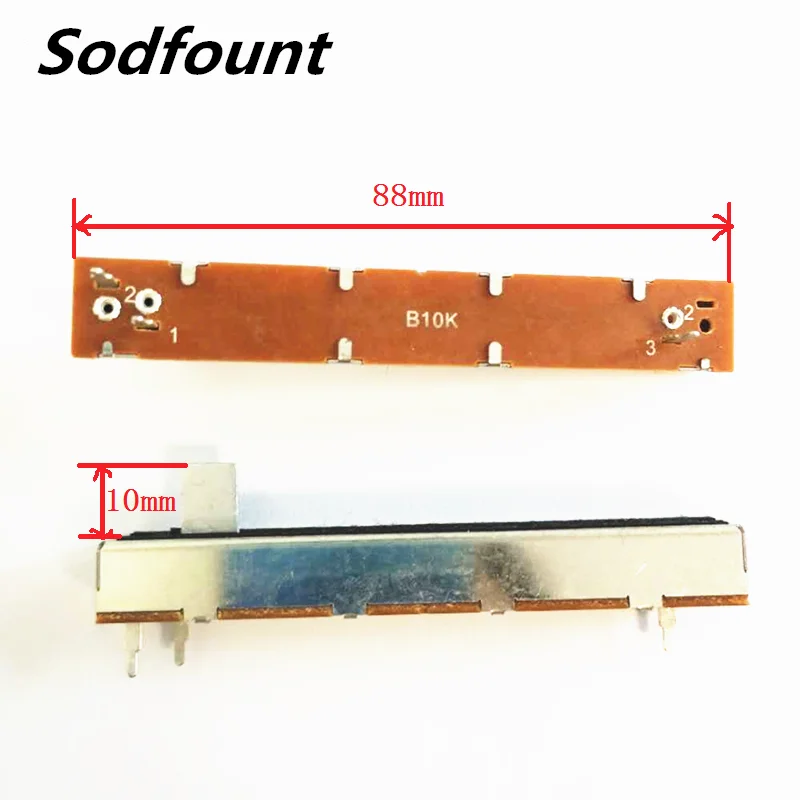 1 шт. 88 мм звукомикшер B10K одиночных и двухканальный прямое скольжение