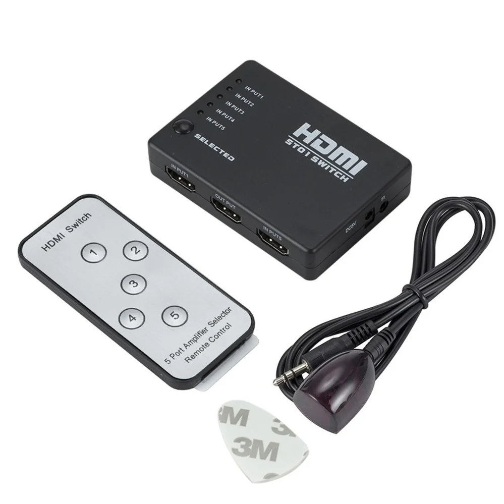 PzzPss 5 Порты и разъёмы HDMI переключатель с пультом дистанционного управления 1080p