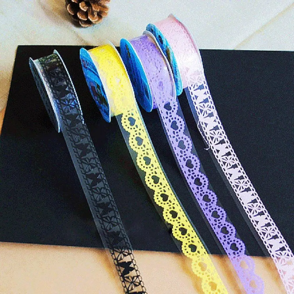 Яркие цвета кружева украшения скрапбук самоклеющиеся наклейки фотоальбом лента