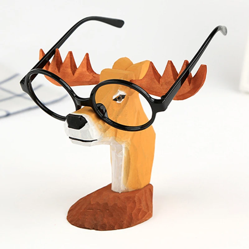 

Wooden Cartoon Spectacle Holder Cute Giraffe 3D Carving Animal Rack Shelf Sunglasses Display Home Office Desk Decor Accessories