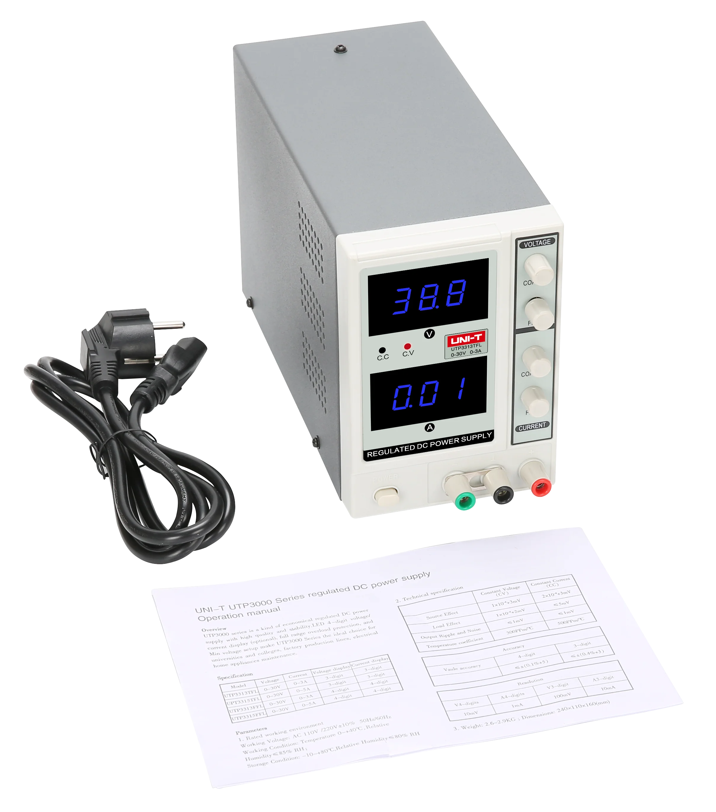 

UNI-T UTP3313TFL DC Power Supply Current Adjustable Linear Voltage Reugulator 30V 3A Laboratory Repair DIY Multimeter