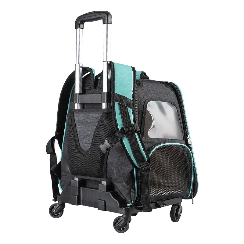 

New Folding Trolley Pet Backpack Portable Pet Bag Large Capacity Extendable Folding Cat Bag