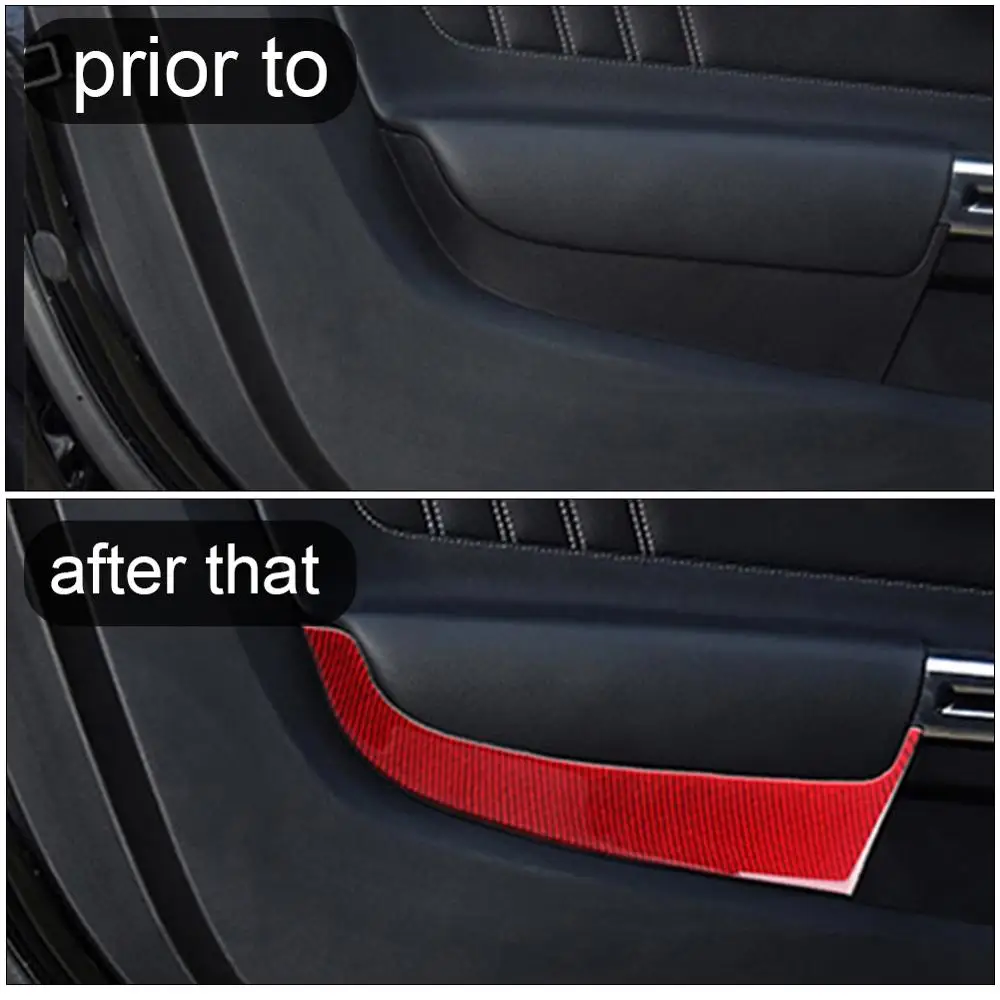 

1Pair For Ford Mustang 2015-2019 Car Front Door Panel Decor Decal Cover Carbon Fiber Sticker