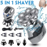 new 7d blades lcd display rechargeable electric shaver men hair beard trimmer electric razor men face shaving bald machine
