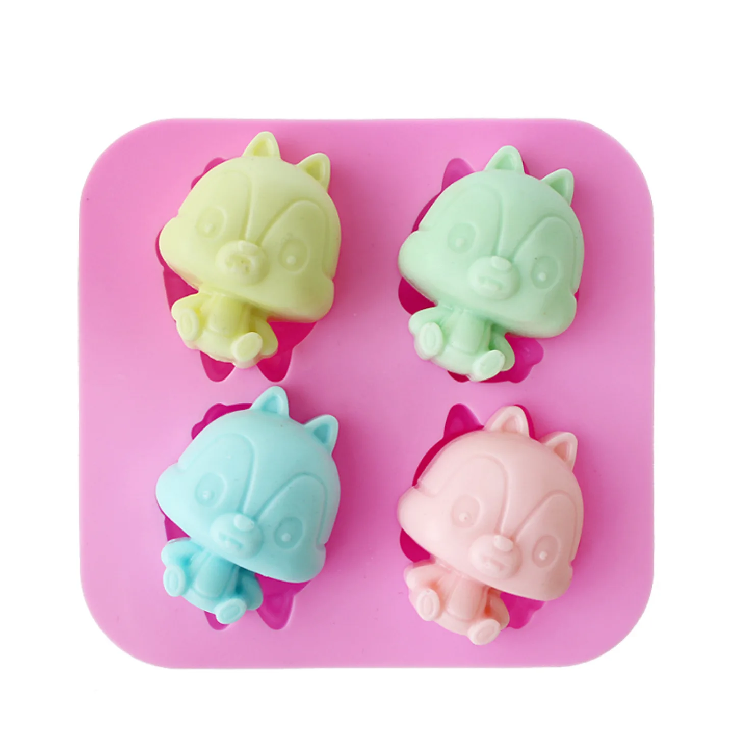 

Squirrel Rice Silicone Molds for Baking, DIY Hand Soap Mold, Pudding Mould, Tools for Cakes, 4 Even
