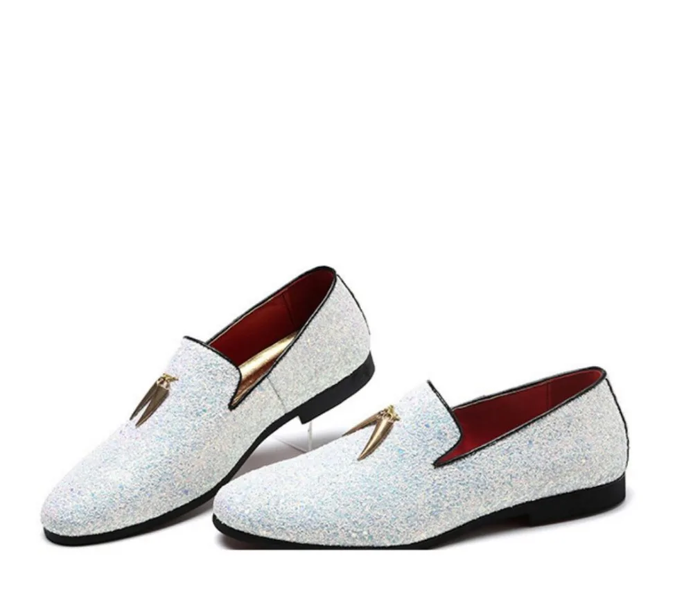 

2020 Hot Sale Men Liesure Shine Doug Flat Slip-on Dress Shoes Casual Pointed Toe Solid Color Wedding Loafer Big Size 37-48