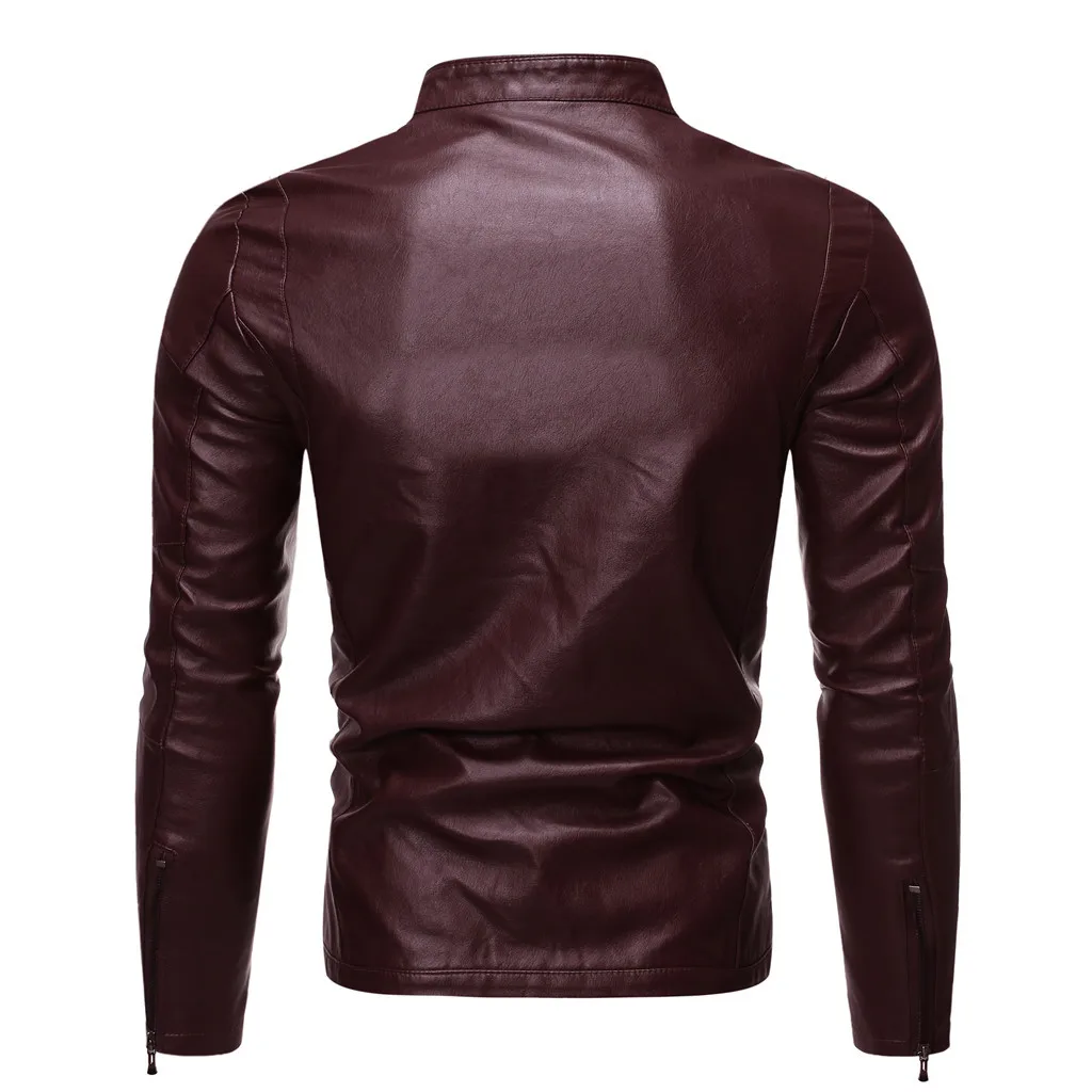 Новая мода 2019 мужская осенне-зимняя повседневная плотная кожаная куртка с