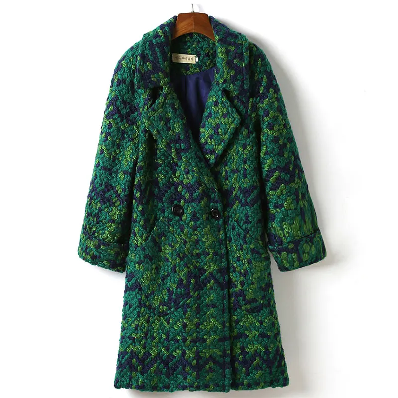 Новое осенне зимнее женское Шерстяное Пальто тонкое твидовое пальто средней