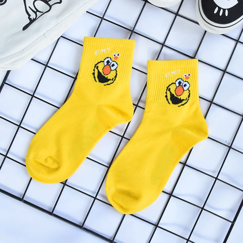 Женские носки Корея Улица Сезам печенье монстр женские забавные хлопковые для
