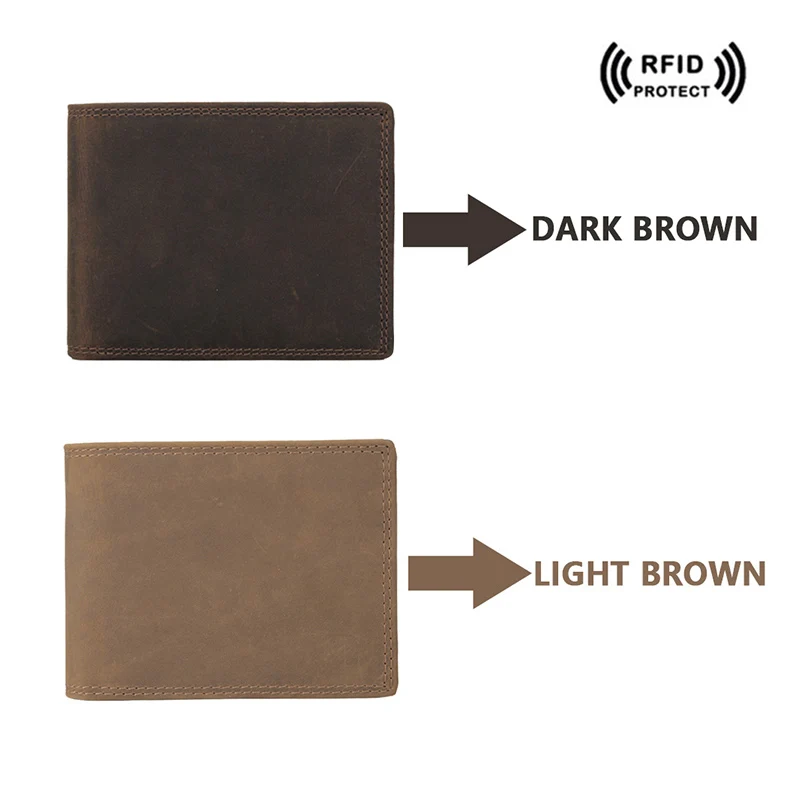 Мужской кошелек двойного сложения из натуральной кожи с RFID защитой и