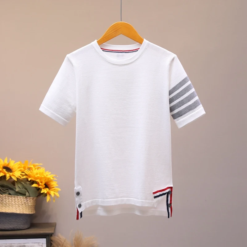 

Luxury Brand Designer Knitted Pullovers for Women O Neck Striped Knitted Sweater