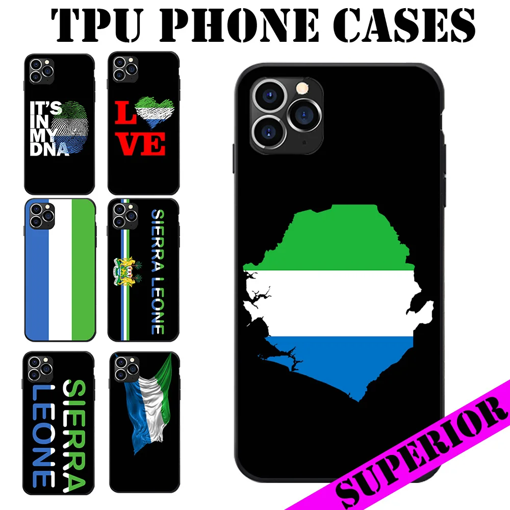 Чехлы для телефонов из мягкого ТПУ с флагом SierraLeone iPhone 6 7 8 S XR X Plus 11 Pro Max|Бамперы| |