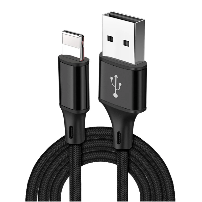 1 м 2 3 плетеный провод USB для синхронизации данных зарядный кабель iPhone 8 7 6 6S Plus X XR XS