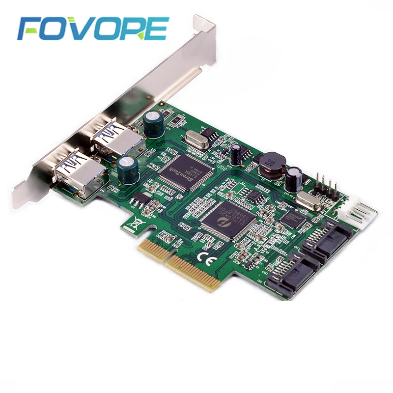 Адаптер PCI e SATA USB 2 порта 3 0 карта расширения контроллера SATA3.0 express x4