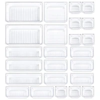 24 pcs drawer organizer bathroom desk clear drawer trays versatile drawer dividers 5 size storage bins for office