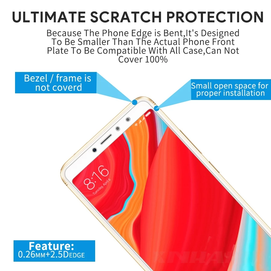 2 шт. стекло для Xiaomi Redmi S2 закаленное стекло Redmi 6 6A Pro защита экрана Edge Xiomi Redmi S2 Y2 защитная пленка, стекло