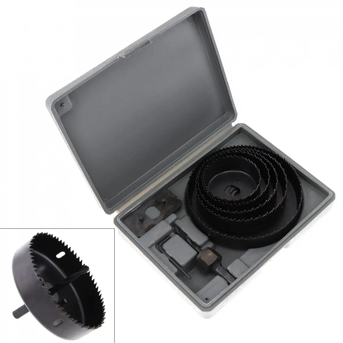 

8pcs/set 64-127mm Woodworking Opener Hole Saw Drilling Tool Set with Round Case Saw and Connecting Rod for Gypsum Board / Wood