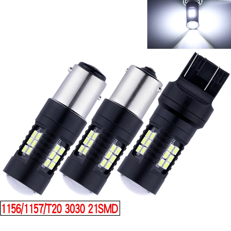 2x1156 BA15S 3030 21SMD Canbus задний фонарь указатель поворота 7443 3157 светодиодный
