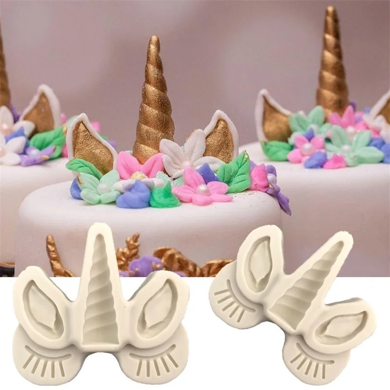 

Silicone Unicorn Cake Mold With Eyes Fondant Cake Decorating Chocolate Candy Baking Mold Baby Shower Party Decor Kitchen Tools