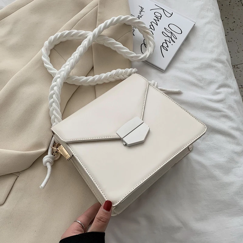 Женская сумка через плечо маленькая плетеная Сумка из искусственной кожи лето