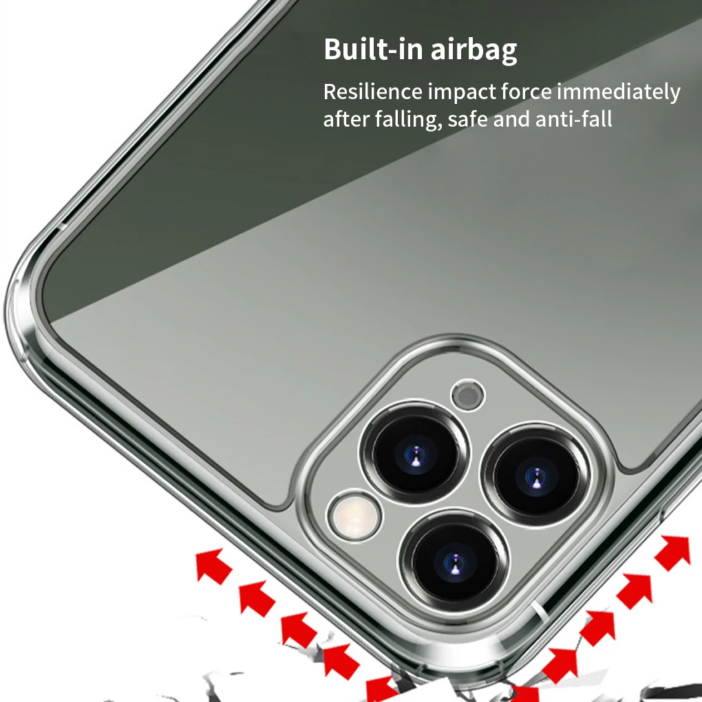 

Square Tempered Glass Phone Case for iPhone 12 Mini 11 Pro Max SE 2 X XR XS Max 8 7 Plus 12 Pro Anti-knock Liquid Silicone Cover