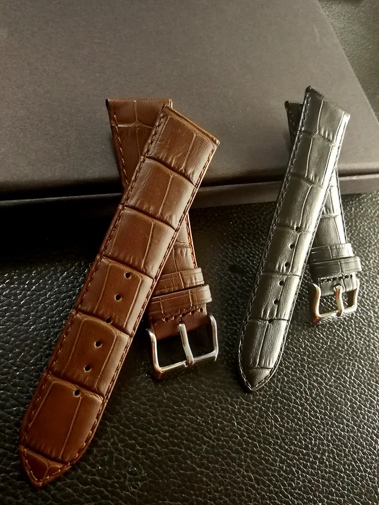 

rush to purchase matte genuine leather watch bracelet 22mm watchband mens watche strap black brown low price wristwatches band