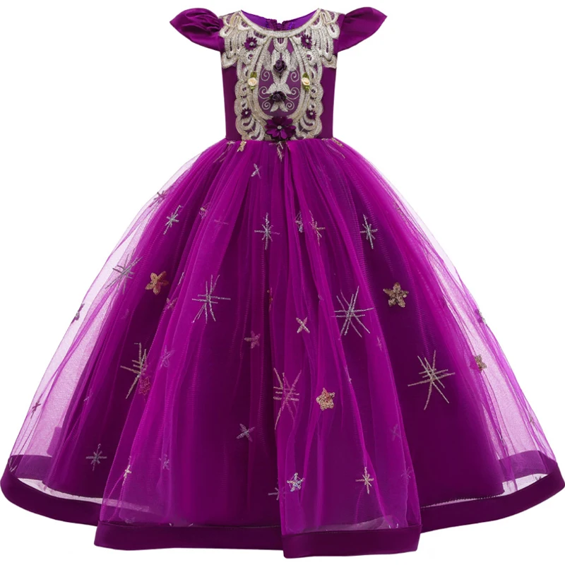 Платье детское длинное с цветочной вышивкой винтажная вышивка для вечеринки