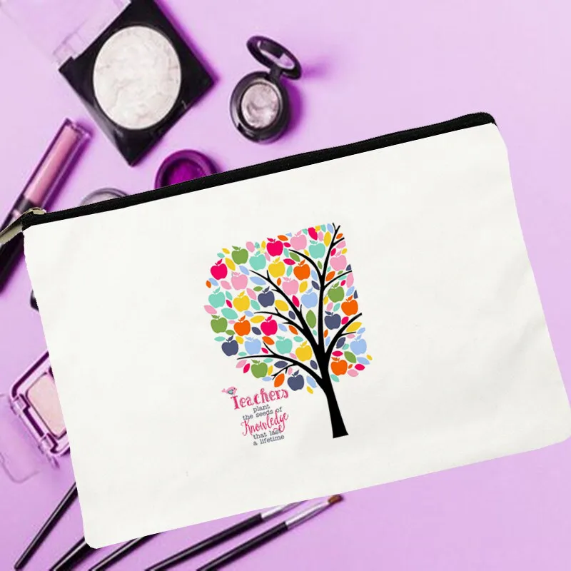 

Women Teachers plant Printed Make up bag Fashion Women Cosmetics Organizer Bag for Travel Colorful Storage Bag for Lady Bag